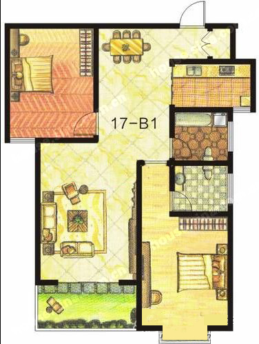 東方明珠 2室2廳2衛(wèi)1廚1陽臺(tái) 114.07㎡