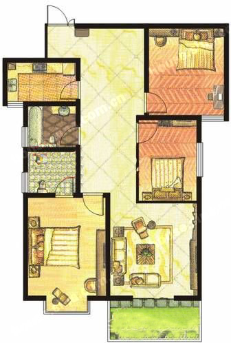 東方明珠 3室2廳2衛(wèi)1廚1陽臺(tái)121.79㎡