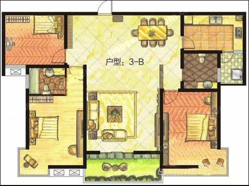 東方明珠 3室2廳2衛(wèi)1廚1陽臺(tái)137.04㎡