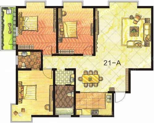 東方明珠 3室2廳2衛(wèi)1廚1陽臺(tái)151.56㎡